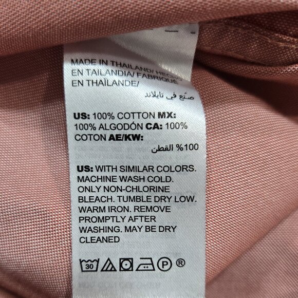 Chico's No Iron 100% Cotton Coral Salmon Pink Button-Up Shirt Capsule - Picture 8 of 8